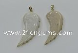 CGP3491 22*45mm - 25*50mm wing-shaped fossil coral pendants