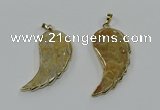 CGP3492 22*45mm - 25*50mm wing-shaped fossil coral pendants