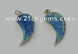 CGP3495 22*45mm - 25*50mm wing-shaped fossil coral pendants