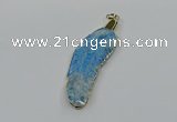 CGP3504 22*60mm - 25*65mm feather fossil coral pendants