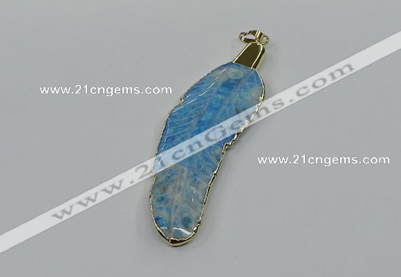 CGP3504 22*60mm - 25*65mm feather fossil coral pendants