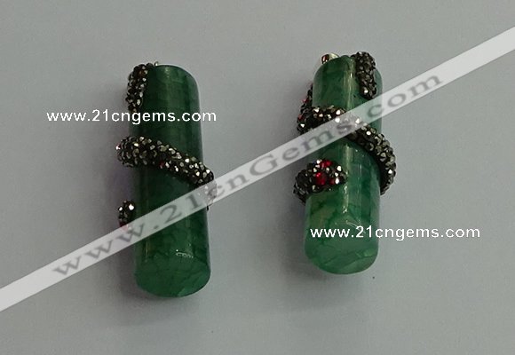 CGP352 12*40mm tube agate gemstone pendants wholesale