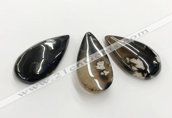 CGP3522 30*55mm - 35*60mm flat teardrop sakura agate slab pendants