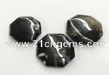 CGP3526 40mm - 50mm octagonal sakura agate slab pendants