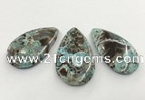 CGP3531 33*55mm - 38*65mm flat teardrop ocean agate slab pendants