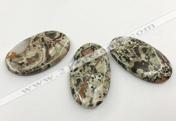 CGP3535 32*55mm - 35*58mm oval ocean agate slab pendants