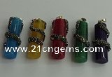 CGP354 12*40mm tube agate gemstone pendants wholesale