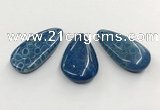 CGP3546 22*45mm - 25*50mm flat teardrop chrysanthemum agate slab pendants