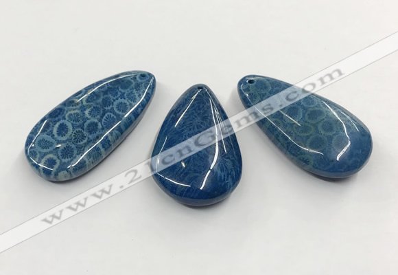 CGP3546 22*45mm - 25*50mm flat teardrop chrysanthemum agate slab pendants