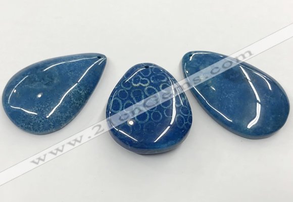 CGP3548 32*42mm - 35*55mm flat teardrop chrysanthemum agate slab pendants