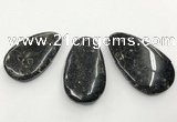 CGP3552 30*50mm - 38*60mm flat teardrop chrysanthemum agate slab pendants