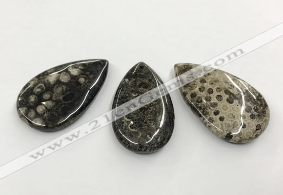 CGP3553 28*48mm - 30*50mm flat teardrop chrysanthemum agate slab pendants