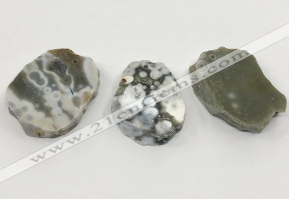 CGP3556 35*42mm - 38*48mm freeform ocean agate slab pendants