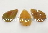 CGP3563 35*55mm faceted flat teardrop agate pendants wholesale