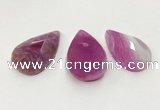 CGP3564 35*55mm faceted flat teardrop agate pendants wholesale