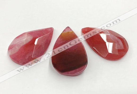 CGP3565 35*55mm faceted flat teardrop agate pendants wholesale