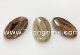 CGP3568 32*50mm faceted oval agate pendants wholesale