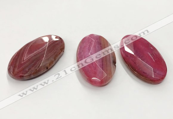 CGP3569 32*50mm faceted oval agate pendants wholesale