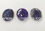 CGP3576 40*50mm faceted oval agate pendants wholesale