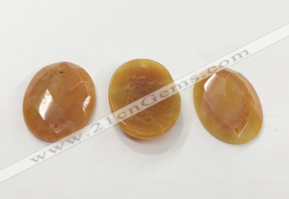 CGP3581 32*45mm faceted oval agate pendants wholesale