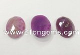 CGP3582 32*45mm faceted oval agate pendants wholesale