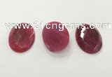 CGP3583 32*45mm faceted oval agate pendants wholesale