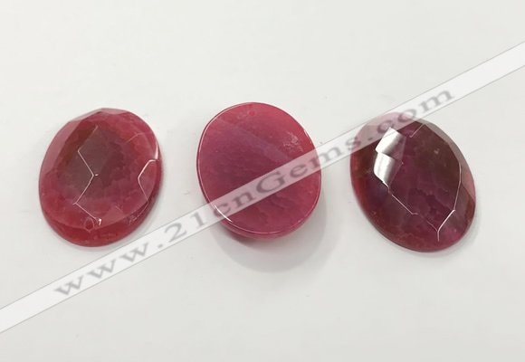 CGP3583 32*45mm faceted oval agate pendants wholesale