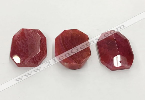 CGP3591 32*42mm faceted octagonal agate pendants wholesale