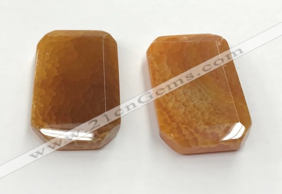 CGP3596 35*55mm faceted octagonal agate pendants wholesale