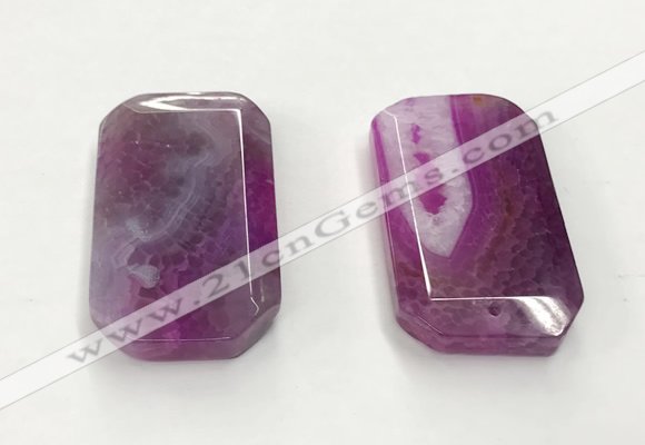 CGP3597 35*55mm faceted octagonal agate pendants wholesale