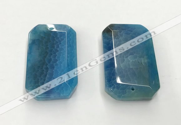 CGP3599 35*55mm faceted octagonal agate pendants wholesale