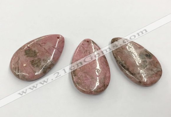 CGP3621 30*50mm flat teardrop rhodochrosite gemstone pendants