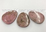 CGP3622 40*55mm - 42*52mm flat teardrop rhodochrosite gemstone pendants