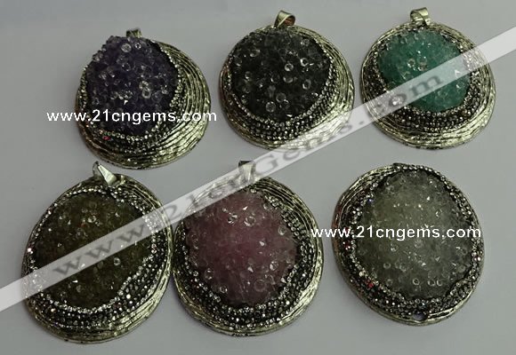 CGP363 35*55mm freeform crystal glass pendants wholesale