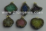 CGP372 25*30mm - 30*35mm freeform crystal glass pendants