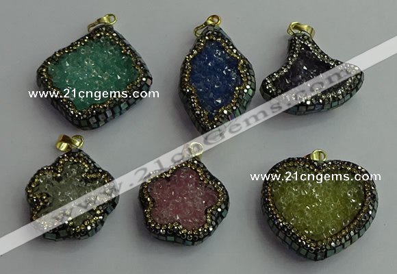 CGP372 25*30mm - 30*35mm freeform crystal glass pendants