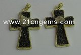 CGP403 40*60mm cross gemstone pendants wholesale