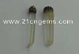 CGP407 10*55mm - 15*65mm sticks white crystal pendants wholesale