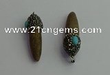 CGP409 10*45mm - 15*50mm bullet sea urchin shell pendants