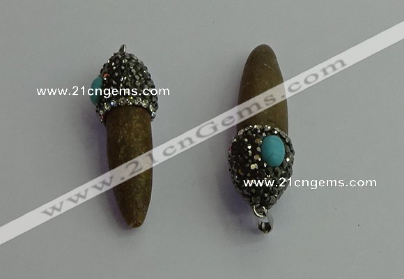 CGP409 10*45mm - 15*50mm bullet sea urchin shell pendants