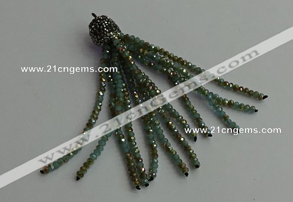 CGP423 2*3mm faceted rondelle handmade chinese crystal tassel pendants