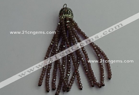 CGP426 2*3mm faceted rondelle handmade chinese crystal tassel pendants