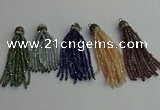 CGP430 2*3mm faceted rondelle handmade chinese crystal tassel pendants