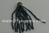 CGP440 2*3mm faceted rondelle handmade chinese crystal tassel pendants