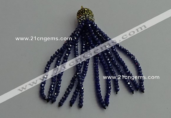 CGP444 2*3mm faceted rondelle handmade chinese crystal tassel pendants