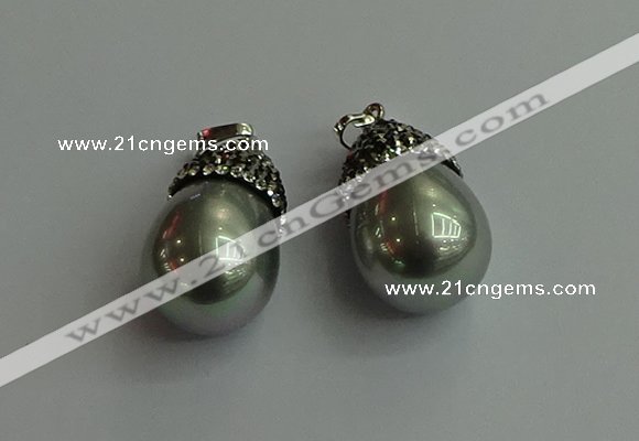 CGP460 15*25mm - 15*30mm teardrop pearl shell pendants wholesale