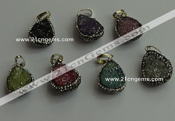 CGP476 15*20mm teardrop crystal glass pendants wholesale