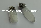 CGP489 15*35mm - 18*45mm nugget white crystal pendants wholesale