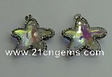 CGP505 35*35mm star crystal glass pendants wholesale