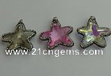 CGP509 35*35mm star crystal glass pendants wholesale